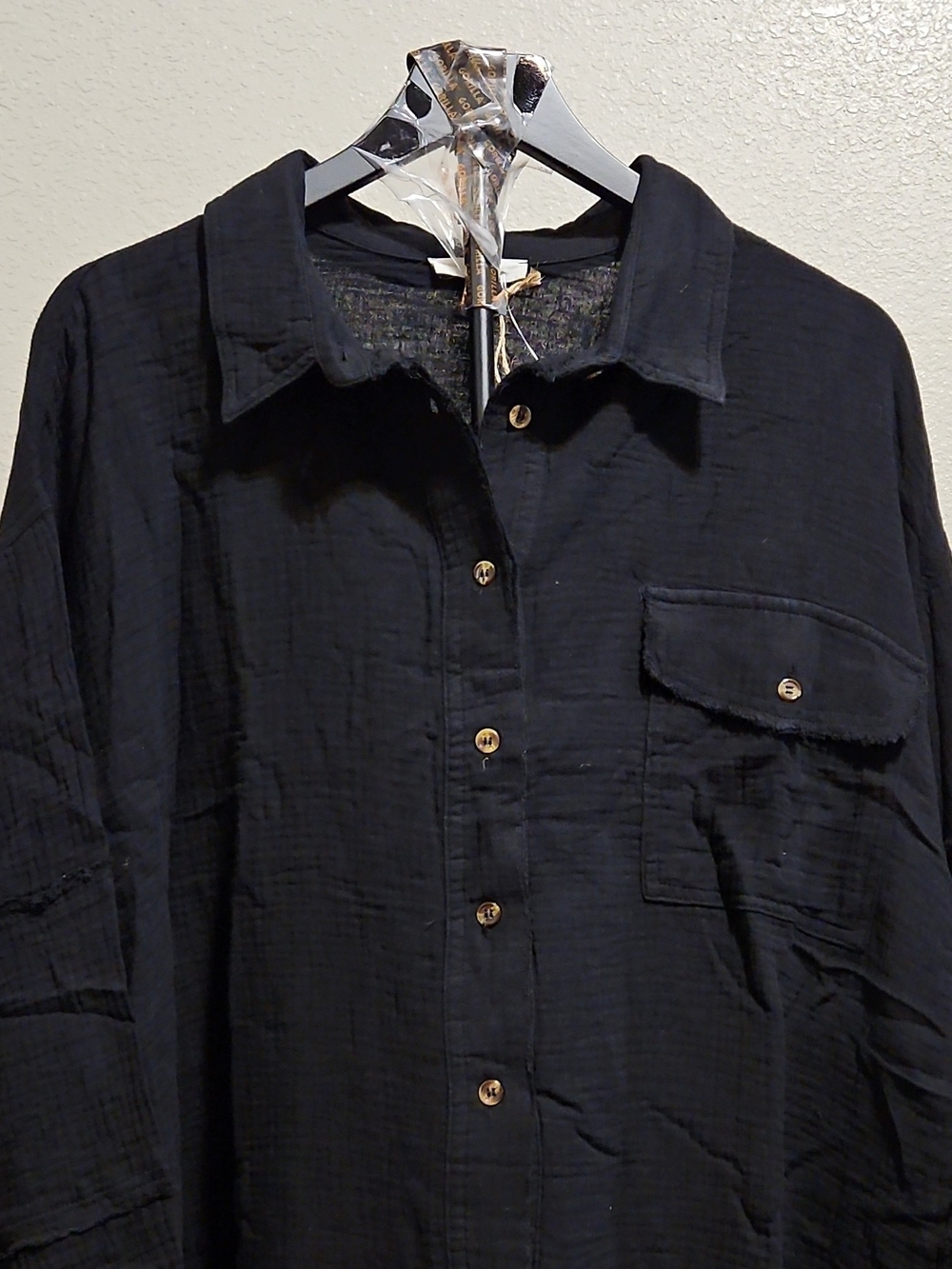 easel Black Button-Front Shacket - Picture 2 of 10